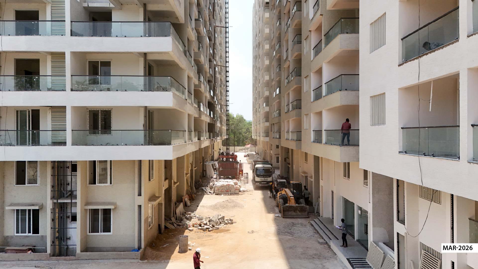 Jaitra towers overlooking open greens